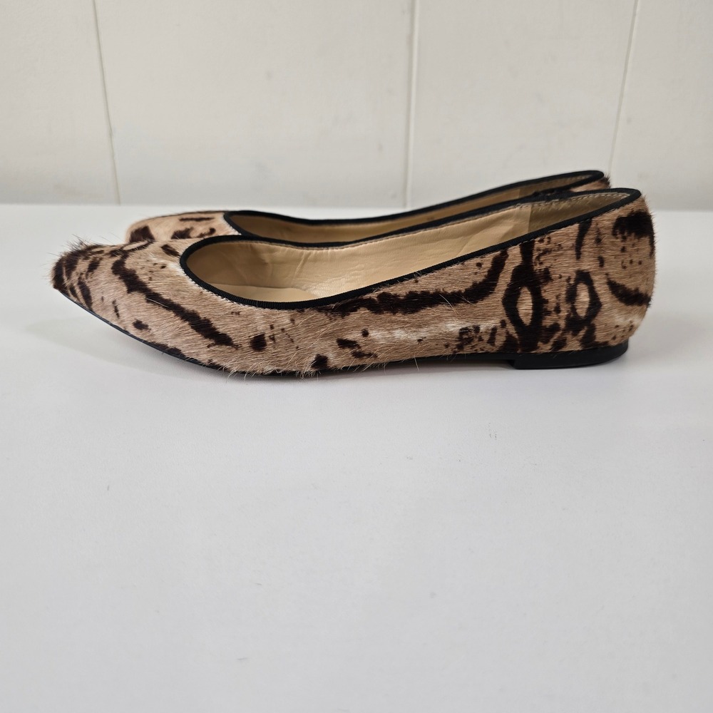 Talbots Calf Hair Animal Print Pointed Toe Ballet Flats Leopard Womens 6B - Picture 7 of 11